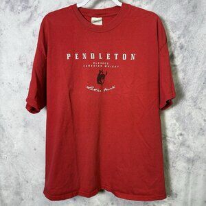 Vintage Pendleton Whiskey T Shirt Mens XL Red Y2K Short Sleeve